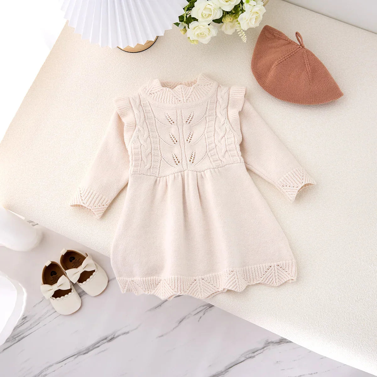 Pretty Knitted Ruffle Dress