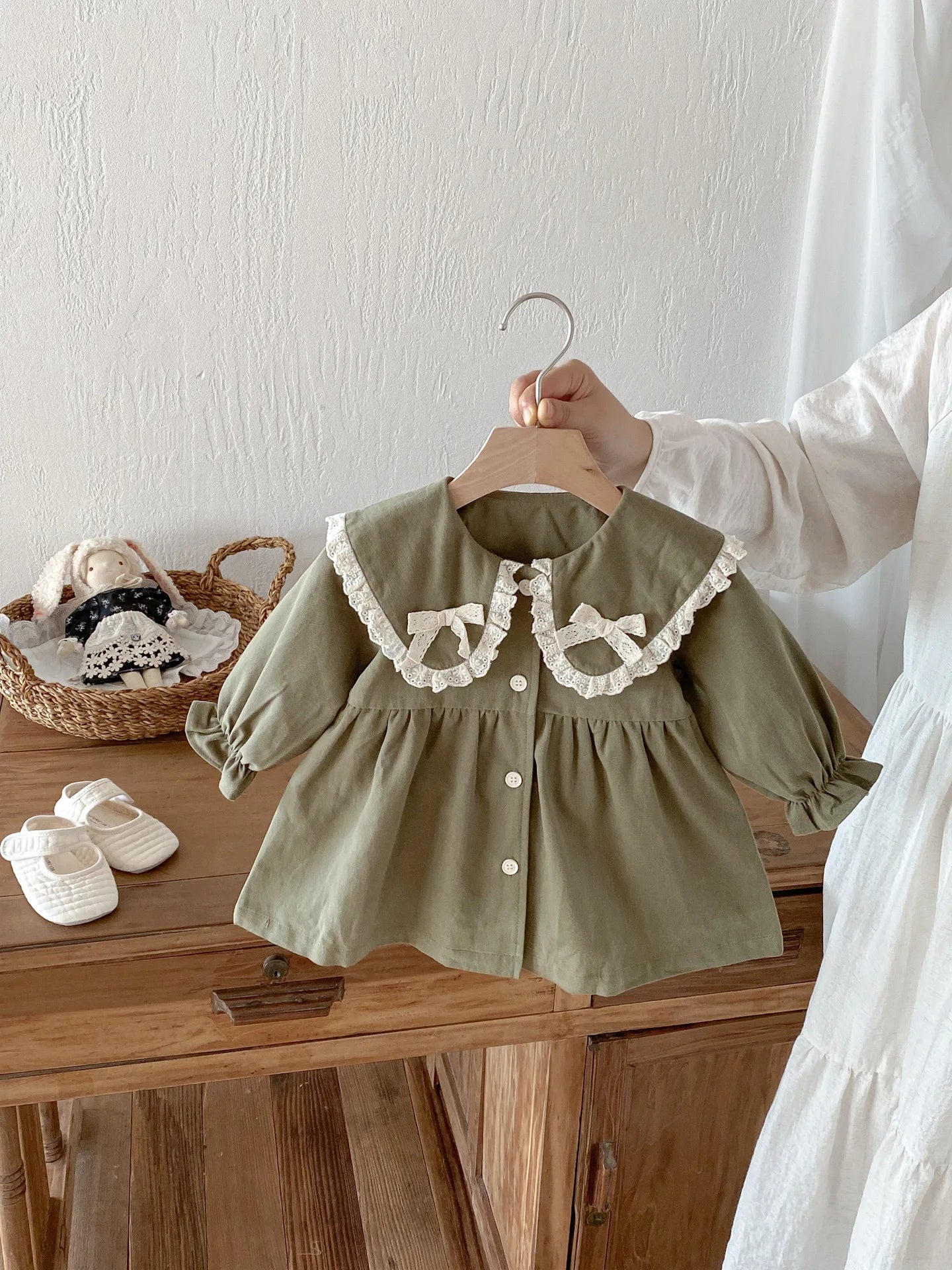 Bow Lace Collar Dress