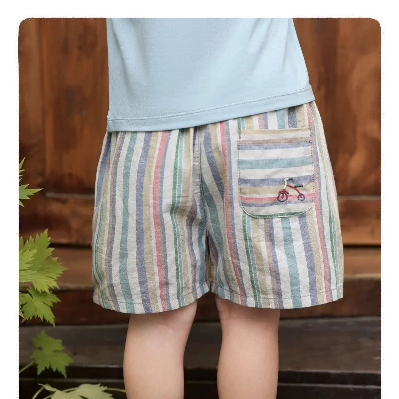 Rainbow Striped Loose Trousers/Shorts