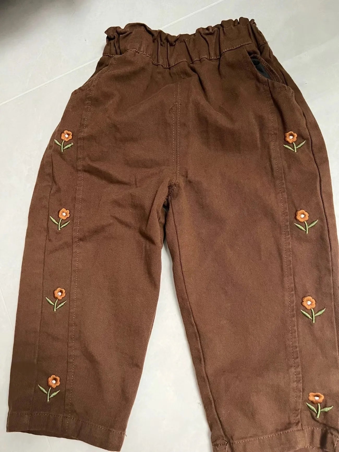 Flower Power Embroidery Trousers