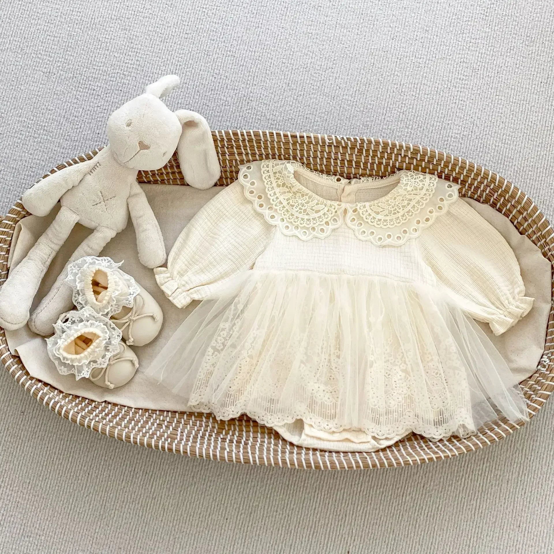 Pretty Collar Lace Tutu Romper Dress