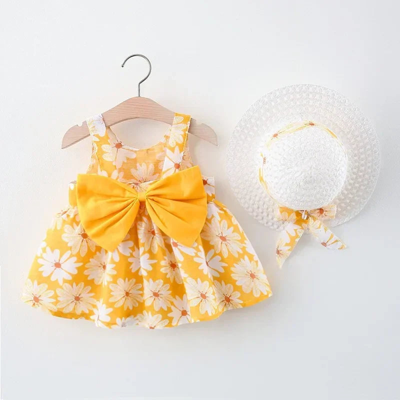 Sweet Summer Flower Bow Dress