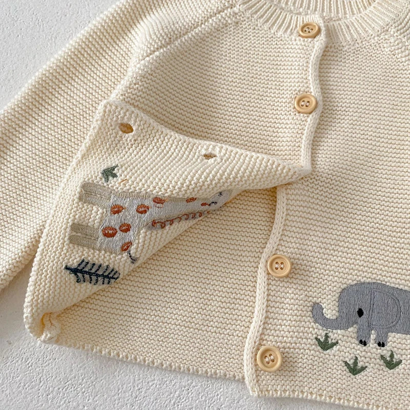 Knitted Baby Safari Cardigan