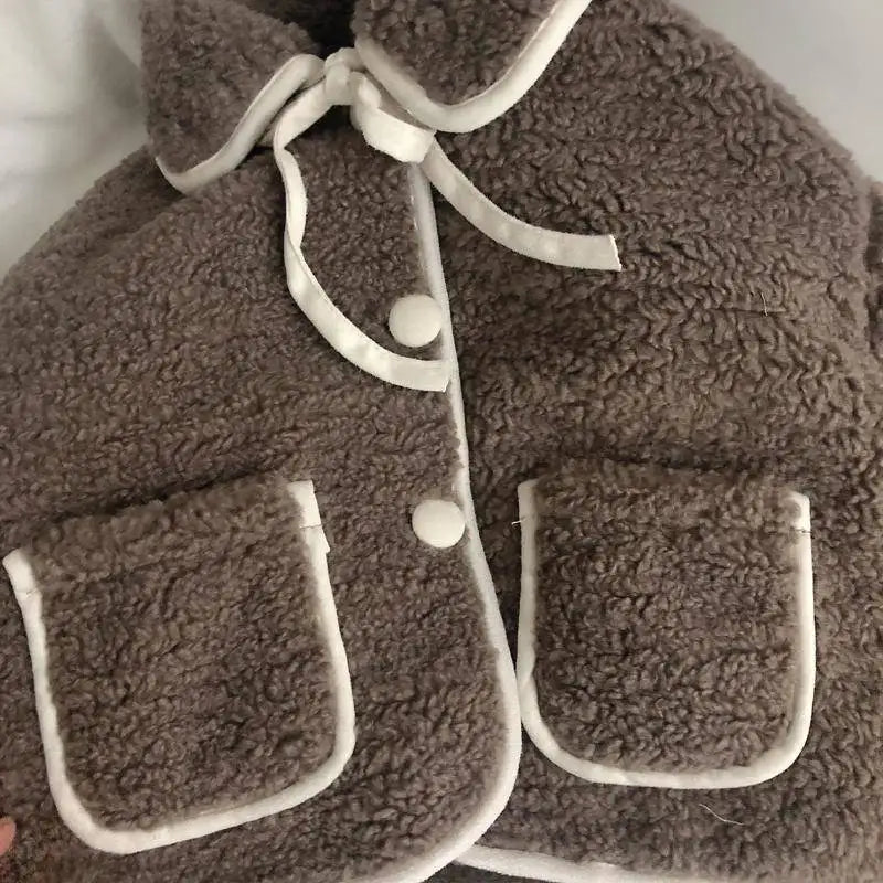 Pretty Lined Collar Fleece Coat