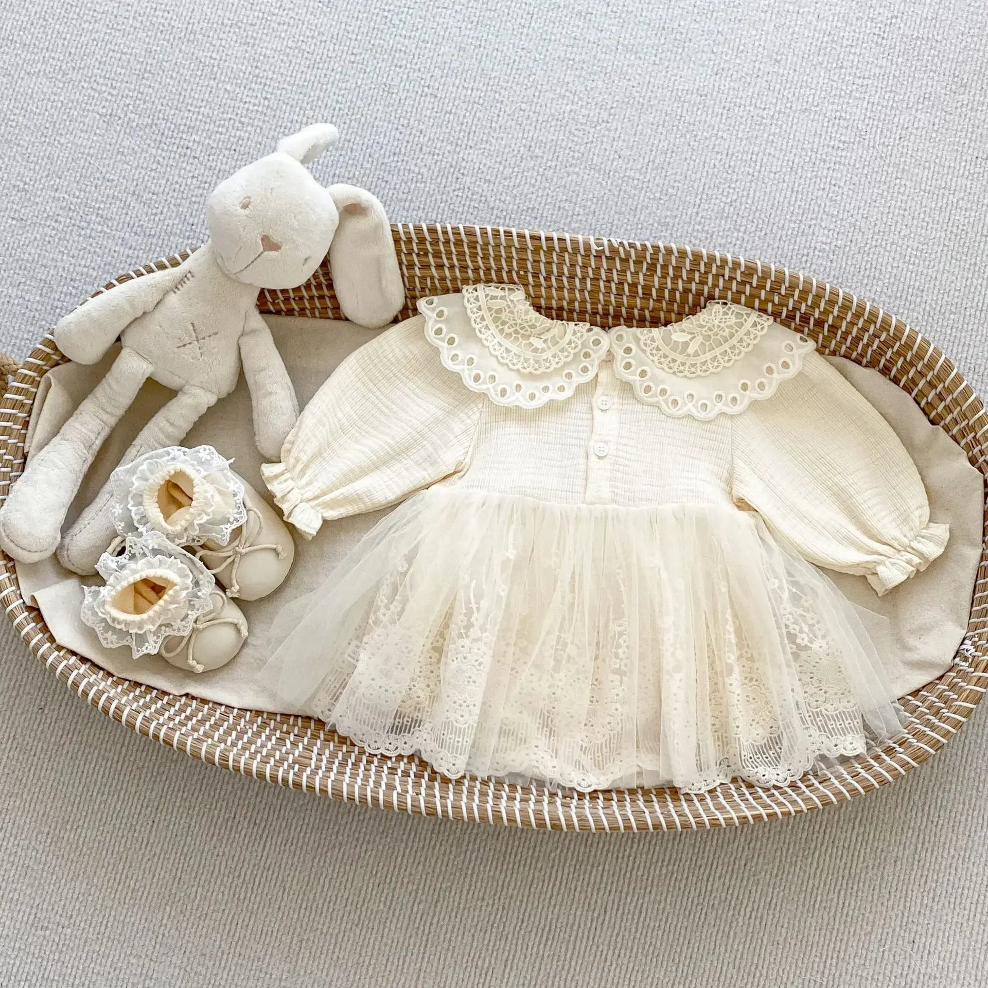 Pretty Collar Lace Tutu Romper Dress