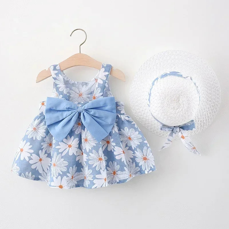 Sweet Summer Flower Bow Dress