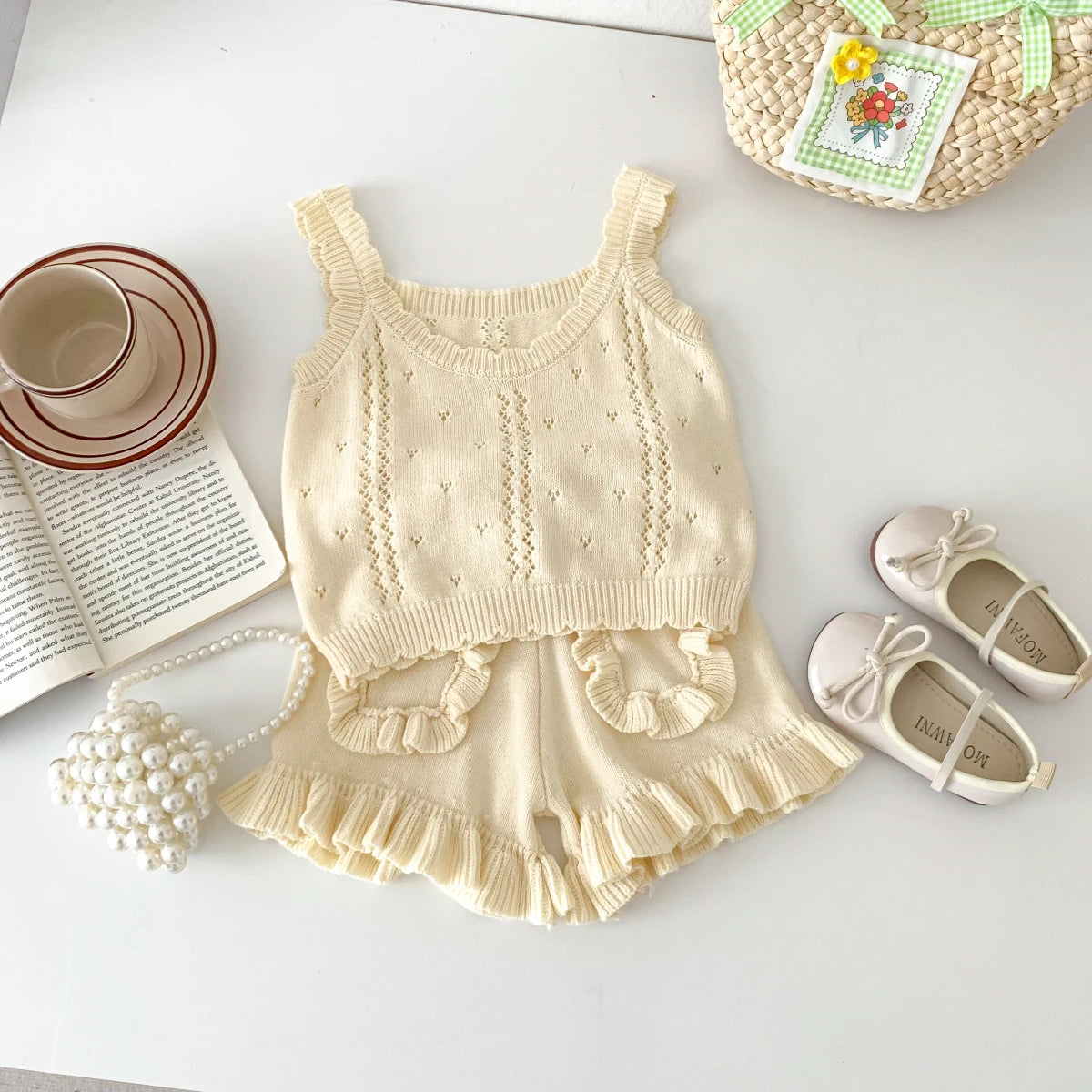 Knitted Summer Top and Shorts set