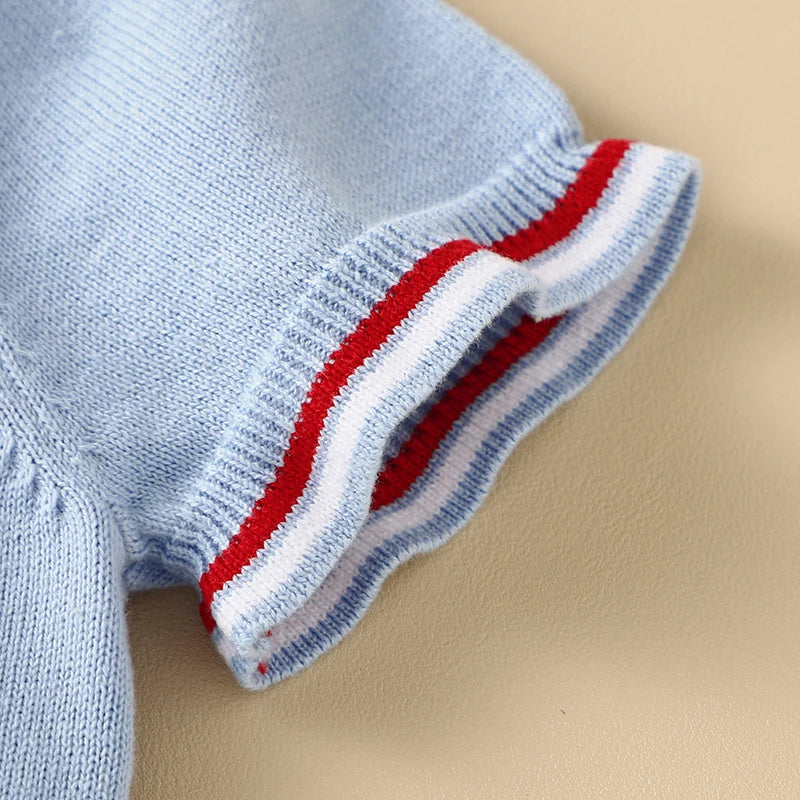 Knitted Sailboat Top and Shorts Set