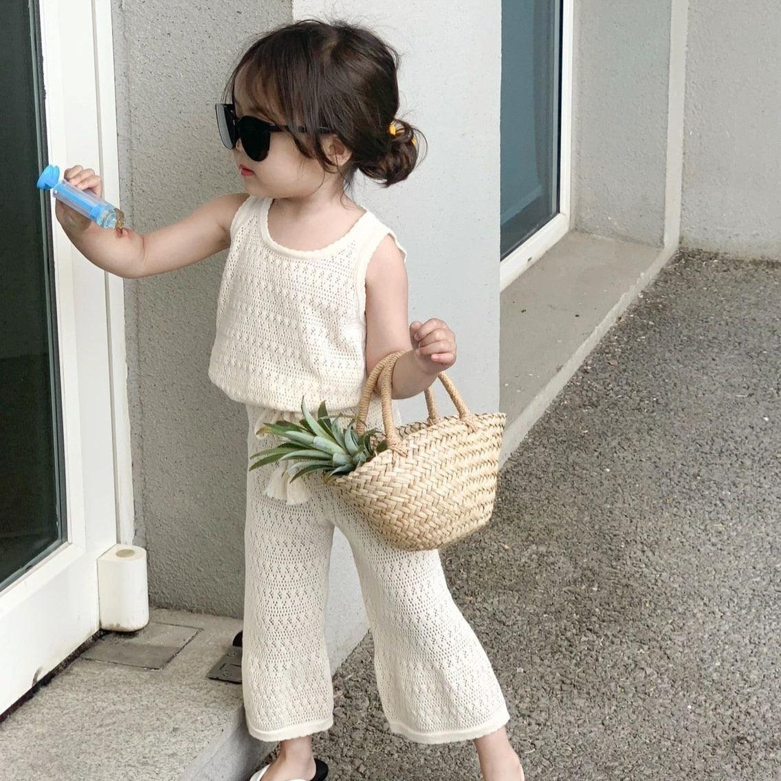 Boho Knitted Top and Trouser Set - Belle Baby