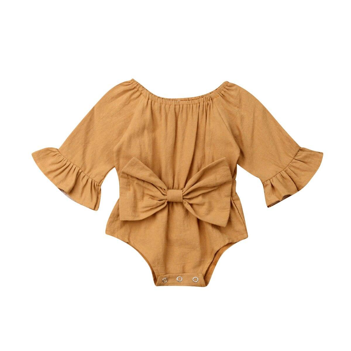 Bowknot Flared Sleeve Bodysuit - Belle Baby