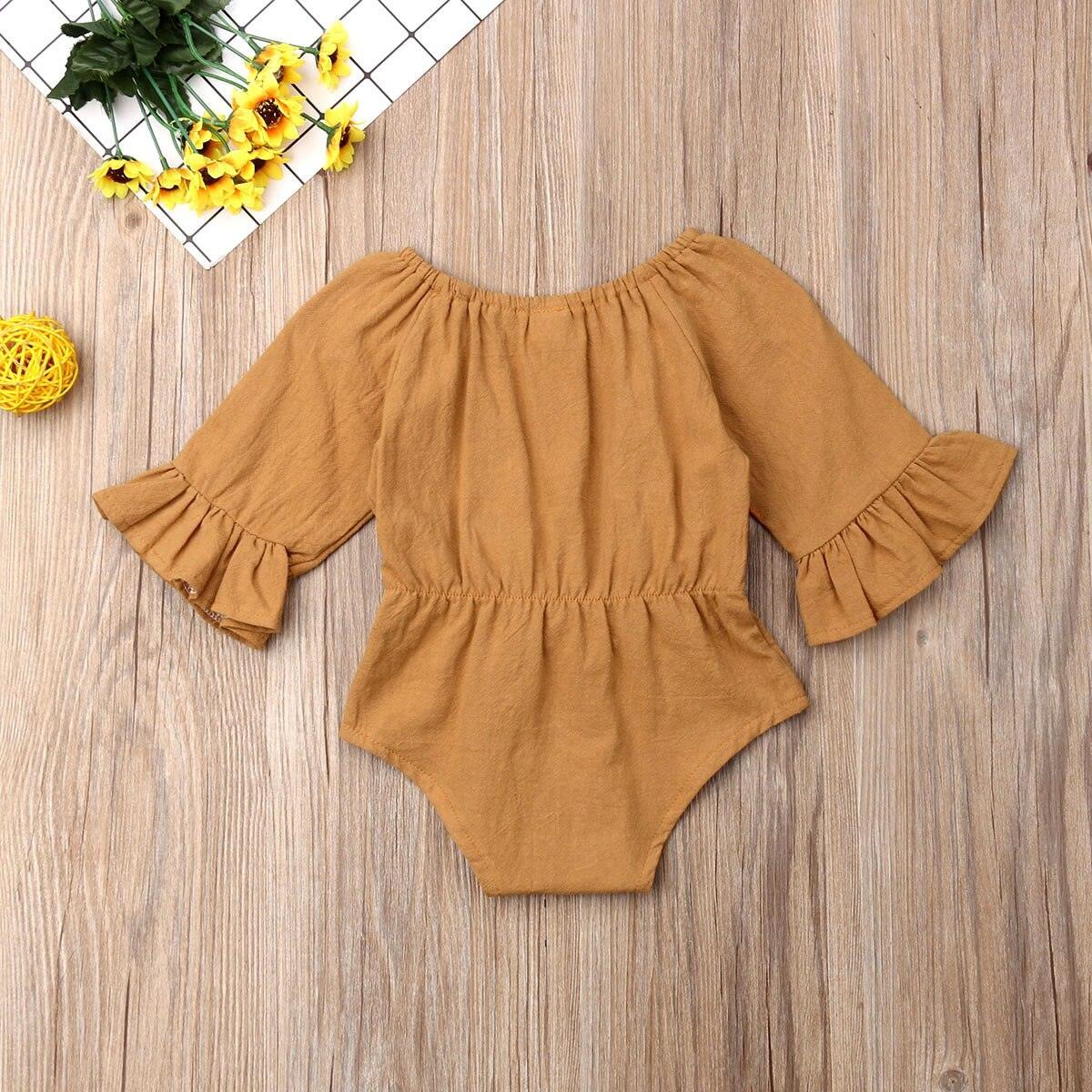 Bowknot Flared Sleeve Bodysuit - Belle Baby