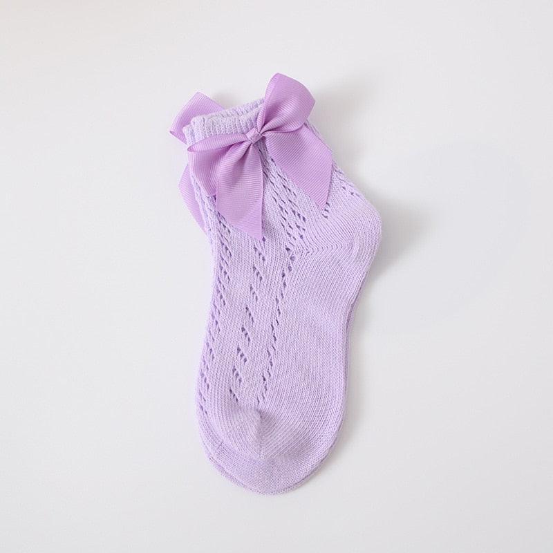 Cotton Bow Socks (two pairs) - Belle Baby