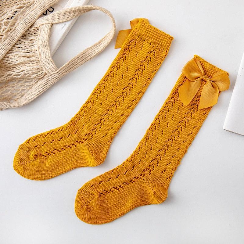 Cotton Bow Socks (two pairs) - Belle Baby