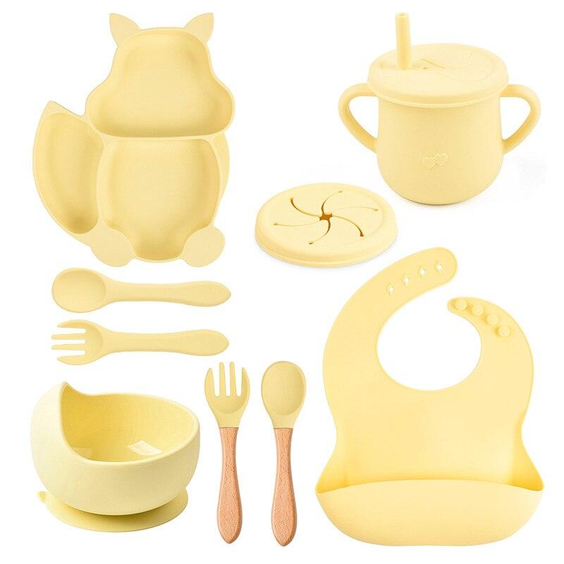 Eight Piece Baby Feeding Silicone Set - Belle Baby