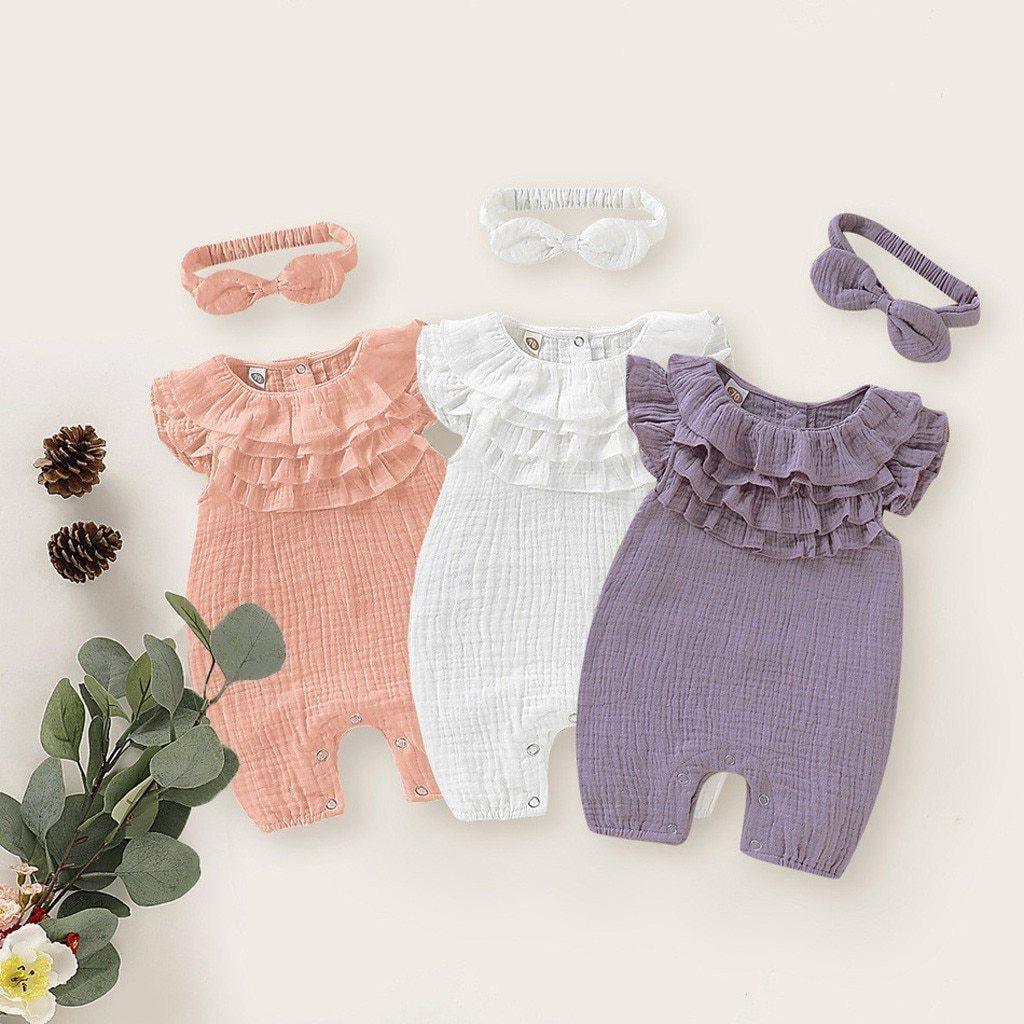 Frilled Jumpsuit & Headband - Belle Baby