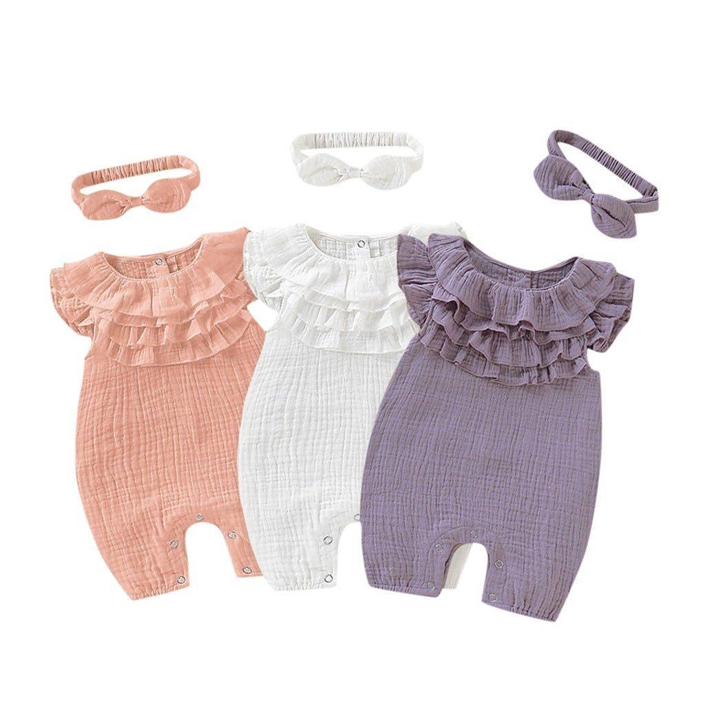 Frilled Jumpsuit & Headband - Belle Baby