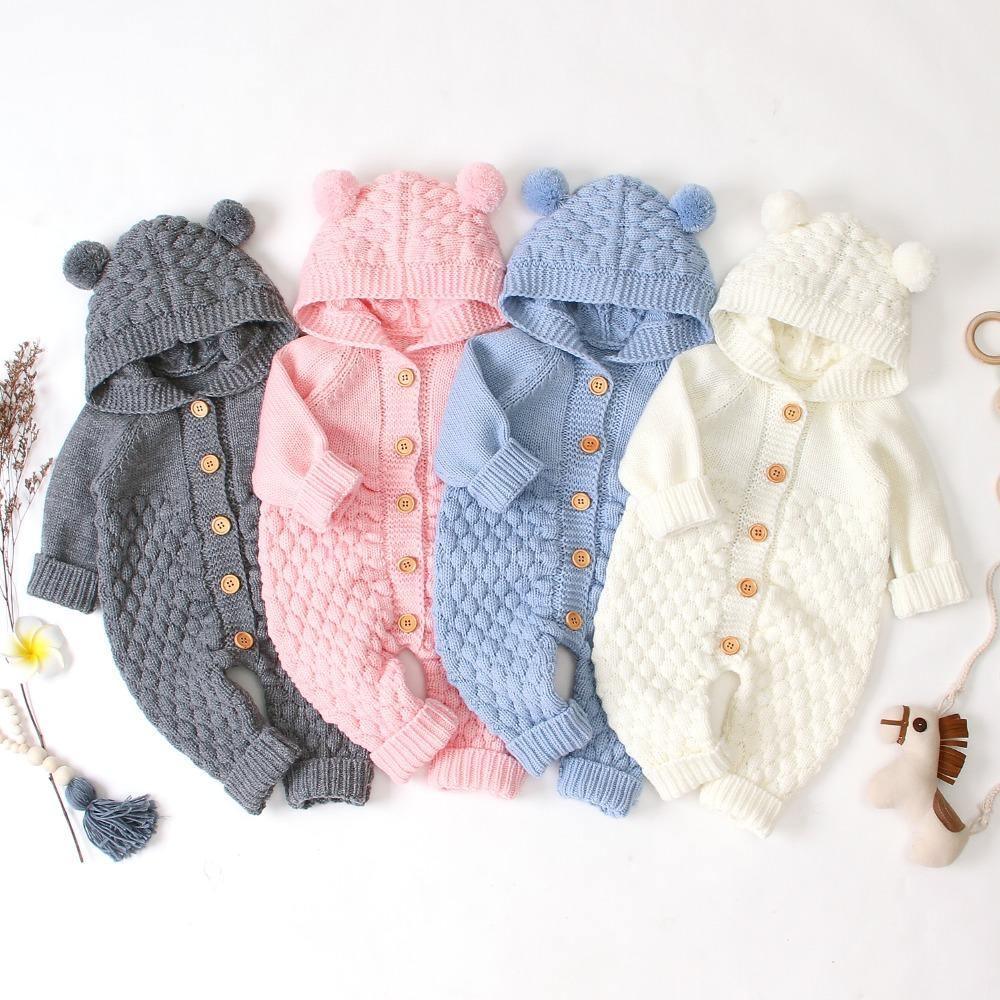 Knitted Bear Romper - Belle Baby