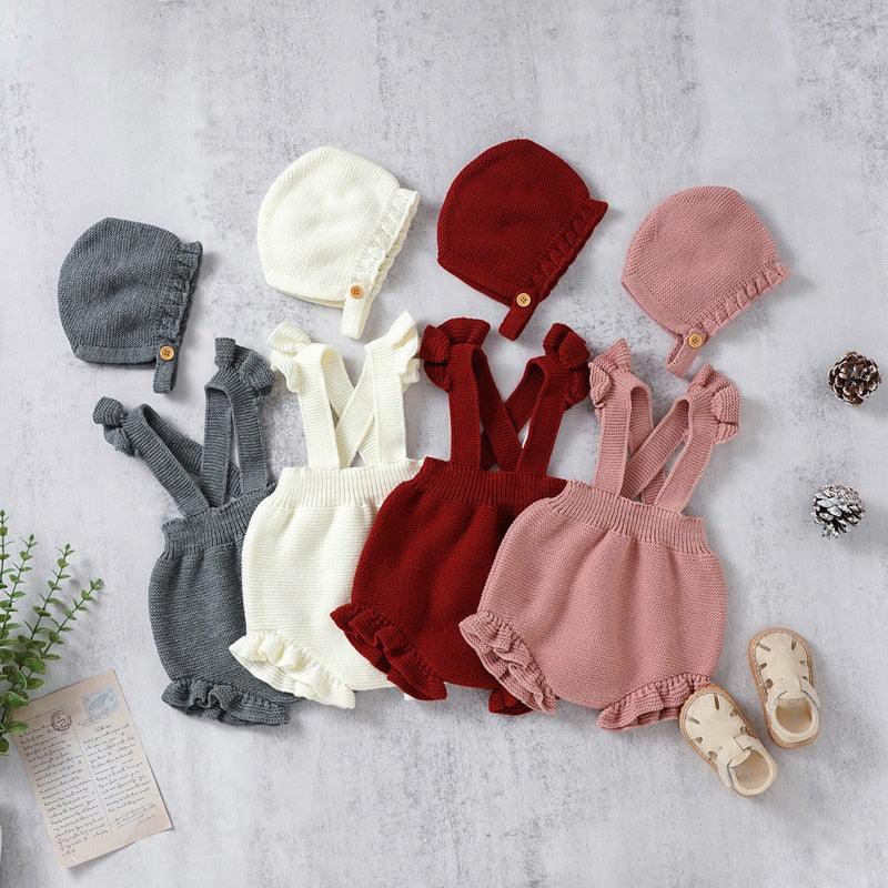 Knitted Strappy Overall Set - Belle Baby