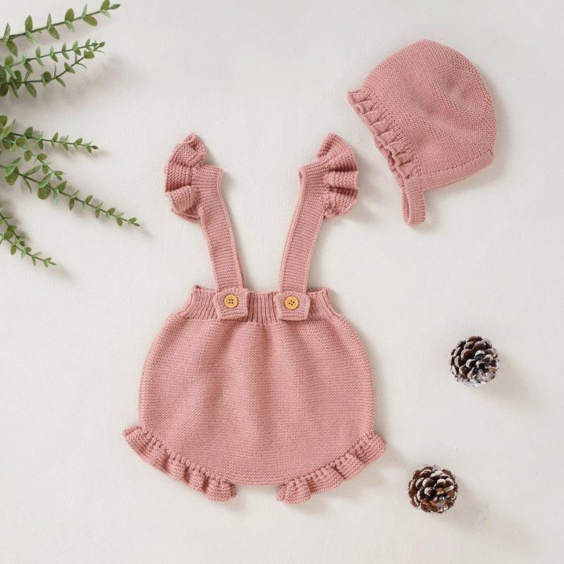 Knitted Strappy Overall Set - Belle Baby