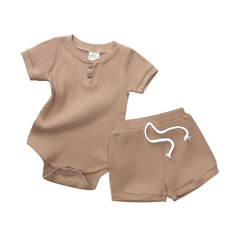 Ribbed Romper and Shorts Set - Belle Baby