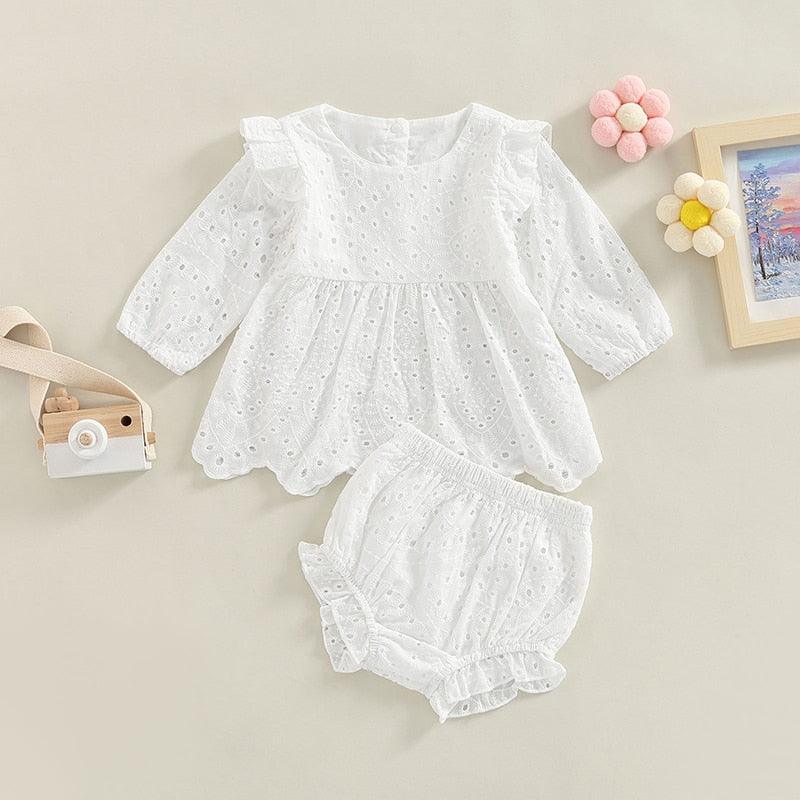 Ruffled Long Sleeve Top and Shorts - Belle Baby