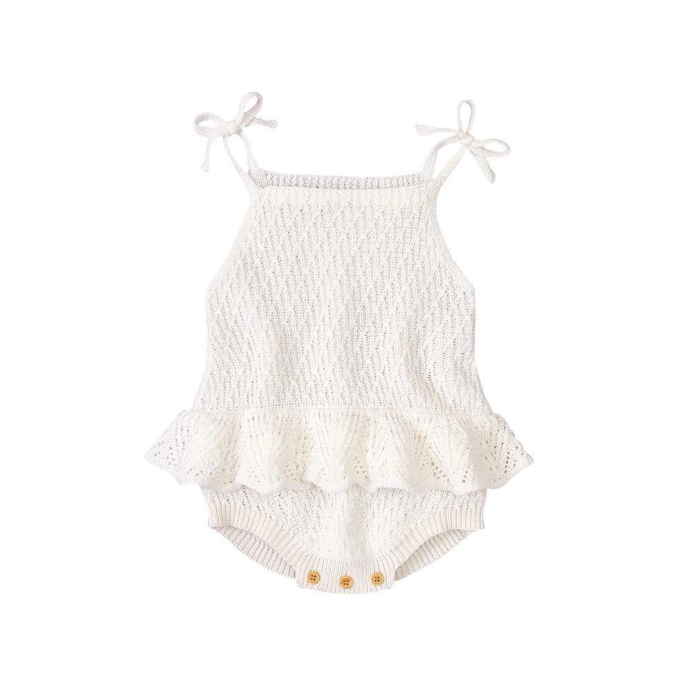 Strap Tie Knitted Romper - Belle Baby